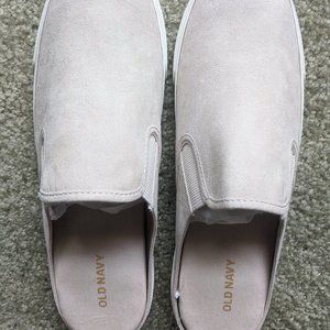 NEW Old Navy Sneaker Mule Faux Suede Slip-on Clog Platform Shoes Slippers Tan